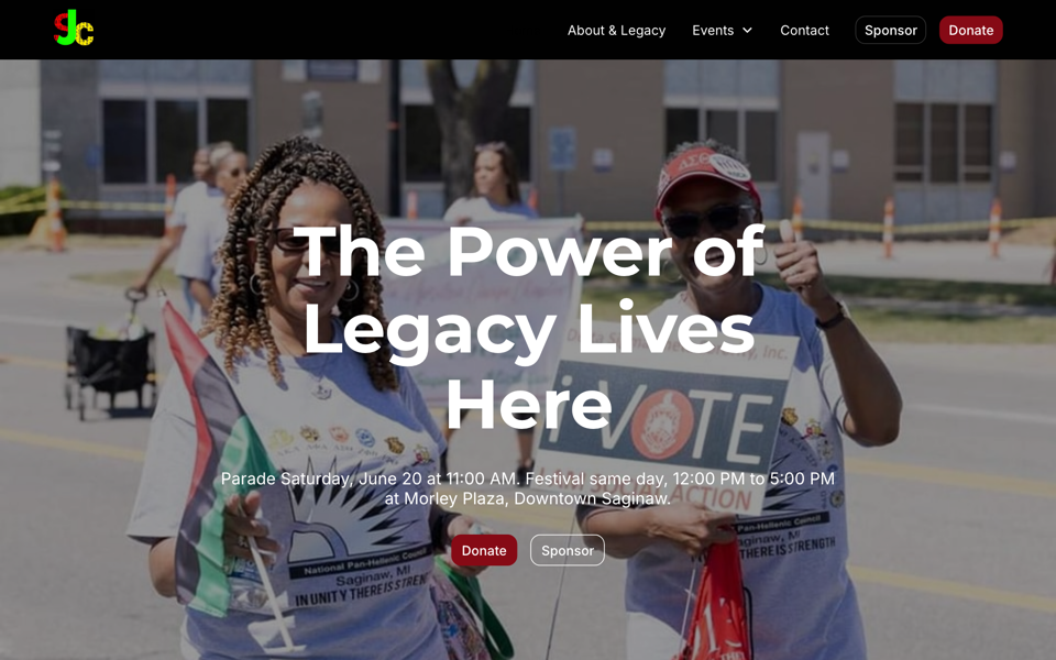 Saginaw Juneteenth brand and website