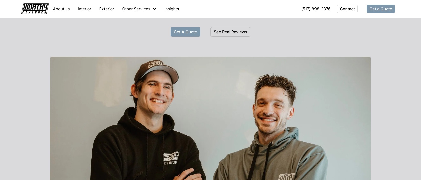 Worthy Finishes website